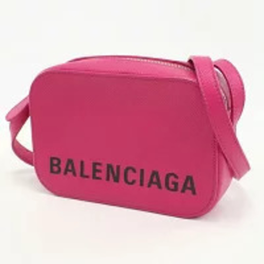 Balenciaga Crossbody Pink Shoulder Bag Leather Camera Ville Pink